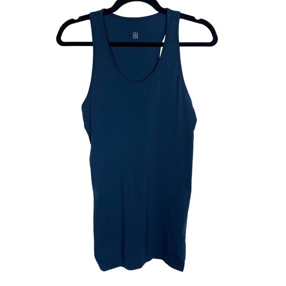 Sweaty Betty Medium M Teal Blue Seamless Workout Tank Top Scoop Neck Racerback - Picture 1 of 8